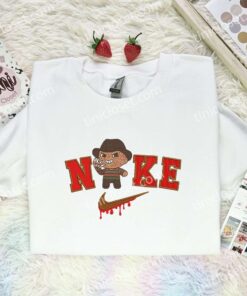 Chibi Freddy Krueger Embroidered Shirt, Horror Movie Embroidered Hoodie, Halloween Embroidered Sweatshirt (1)