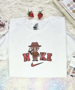 Chibi Freddy Krueger Embroidered Shirt, Horror Movie Embroidered Hoodie, Halloween Embroidered Sweatshirt (3)