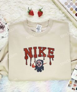 Chibi Ghostface Embroidered Shirt, Horror Movie Embroidered Hoodie, Halloween Embroidered Sweatshirt (3)