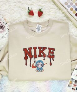 Chibi Jason Voorhees Embroidered Shirt, Horror Movie Embroidered Hoodie, Halloween Embroidered Sweatshirt 3