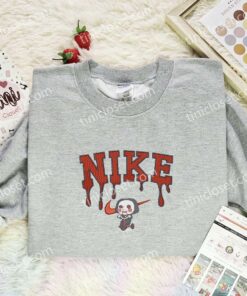 Chibi Jigsaw Embroidered Shirt, Horror Movie Embroidered Hoodie, Halloween Embroidered Sweatshirt (1)