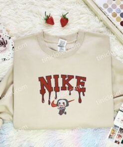Chibi Jigsaw Embroidered Shirt, Horror Movie Embroidered Hoodie, Halloween Embroidered Sweatshirt (3)