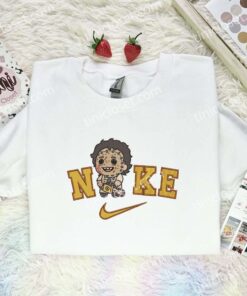 Chibi Leatherface Embroidered Shirt, Horror Movie Embroidered Hoodie, Halloween Embroidered Sweatshirt (1)