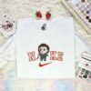 Chibi Michael Myers Embroidered Shirt, Horror Movie Embroidered Hoodie, Halloween Embroidered Sweatshirt