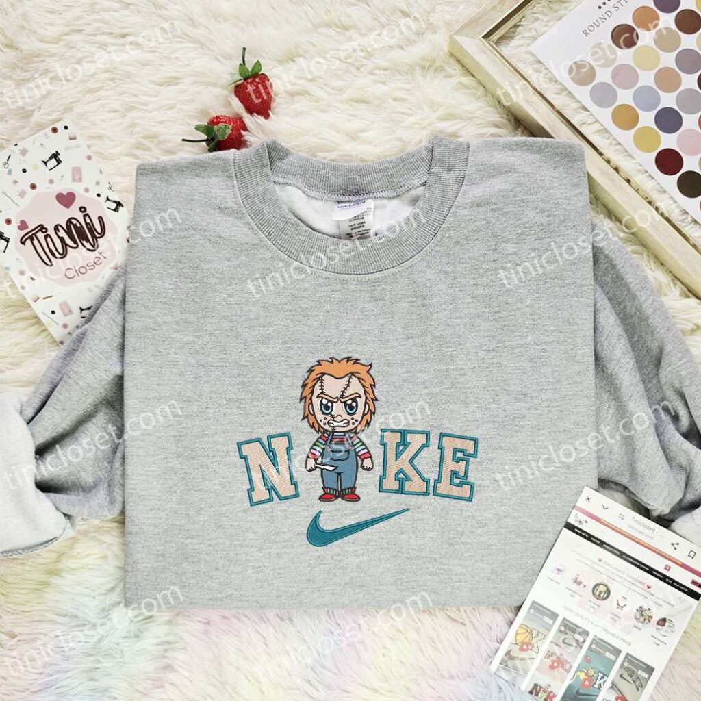 Chucky Embroidered Shirt, Horror Movie Embroidered Hoodie, Halloween Embroidered Sweatshirt