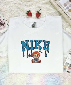Cute Baby Chucky Embroidered Shirt, Horror Movie Embroidered Hoodie, Halloween Embroidered Sweatshirt