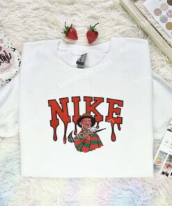 Freddy Krueger Embroidered Shirt, Horror Movie Embroidered Hoodie, Halloween Embroidered Sweatshirt (1)