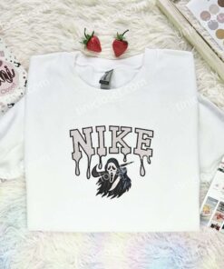 Ghostface Embroidered Shirt, Horror Movie Embroidered Hoodie, Halloween Embroidered Sweatshirt