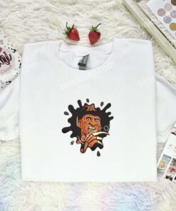 Freddy Krueger Splash Embroidered Shirt, Horror Movie Embroidered Hoodie, Halloween Embroidered Sweatshirt