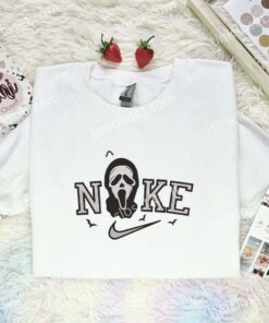 Ghostface Embroidered Shirt, Horror Movie Embroidered Hoodie, Halloween Embroidered Sweatshirt