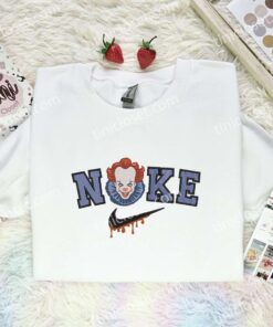 IT Clown Pennywise Embroidered Shirt, Horror Movie Embroidered Hoodie, Halloween Embroidered Sweatshirt (3)