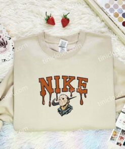 Jason Voorhees Embroidered Shirt, Horror Movie Embroidered Hoodie, Halloween Embroidered Sweatshirt (3)