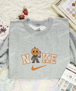 Jason Voorhees Pumpkin Head Embroidered Shirt, Horror Movie Embroidered Hoodie, Halloween Embroidered Sweatshirt (3)