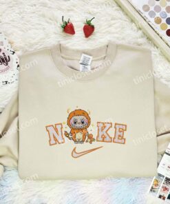 Labubu Charmander Embroidered Shirt, Pokemon Anime Embroidered Hoodie, Cartoon Embroidered Sweatshirt (1)