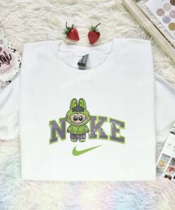 Labubu Hulk Embroidered Shirt, Superhero Embroidered Hoodie, Cartoon Embroidered Sweatshirt (1)