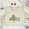 Labubu Hulk Embroidered Shirt, Superhero Embroidered Hoodie, Cartoon Embroidered Sweatshirt