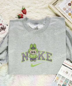 Labubu Hulk Embroidered Shirt, Superhero Embroidered Hoodie, Cartoon Embroidered Sweatshirt (3)
