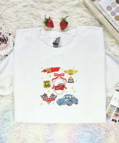 Cars Theme Embroidered Shirt, Pixar Movie Embroidered Hoodie, Disney Characters Embroidered T Shirt (3)