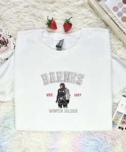 Winter Soldier Barnes Embroidered Shirt, Marvel Superhero Embroidered Hoodie, Movie Embroidered T Shirt (1)