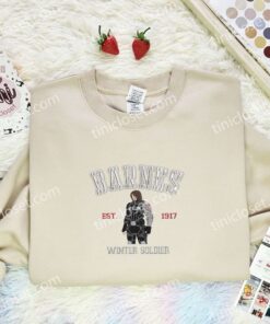 Winter Soldier Barnes Embroidered Shirt, Marvel Superhero Embroidered Hoodie, Movie Embroidered T-Shirt
