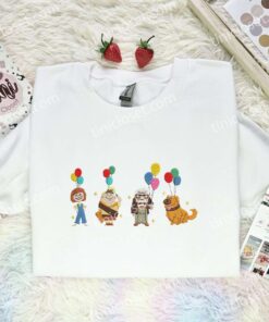 Up Characters Embroidered Shirt, Pixar Movie Embroidered Hoodie, Disney Characters Embroidered T Shirt (2)
