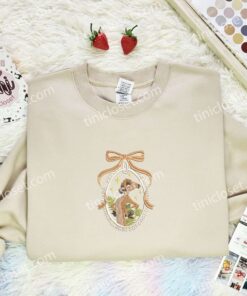 Timon Bow Frame Embroidered Shirt, The Lion King Embroidered Hoodie, Disney Characters Embroidered T Shirt (1)
