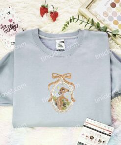 Timon Bow Frame Embroidered Shirt, The Lion King Embroidered Hoodie, Disney Characters Embroidered T Shirt (3)