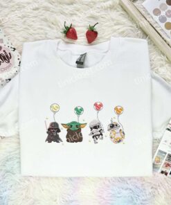 Star Wars Characters Disney Balloons Embroidered Shirt, Movie Embroidered Hoodie, Best Gift Idea