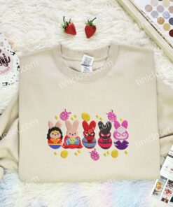 Superheroes Easter Embroidered Shirt, Movie Embroidered Hoodie, Easter Holiday Embroidered T Shirt (1)