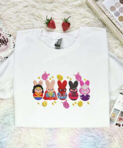 Superheroes Easter Embroidered Shirt, Movie Embroidered Hoodie, Easter Holiday Embroidered T-Shirt