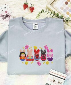 Superheroes Easter Embroidered Shirt, Movie Embroidered Hoodie, Easter Holiday Embroidered T Shirt (3)