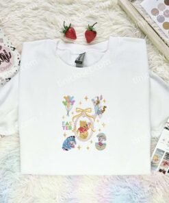 Pooh And Friends Easter Embroidered Shirt, Disney Characters Embroidered Hoodie, Easter Holiday Embroidered T Shirt (1)