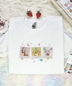 Pooh And Friends Birthday Embroidered Shirt, Disney Characters Embroidered Hoodie, Best Birthday Gift Idea (1)