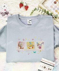 Pooh And Friends Birthday Embroidered Shirt, Disney Characters Embroidered Hoodie, Best Birthday Gift Idea