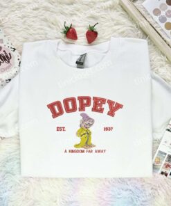 Doppy Dwarf Embroidered Shirt, Snow White Embroidered Hoodie, Disney Characters Embroidered T Shirt (1)