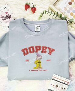 Doppy Dwarf Embroidered Shirt, Snow White Embroidered Hoodie, Disney Characters Embroidered T-Shirt