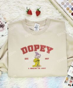 Doppy Dwarf Embroidered Shirt, Snow White Embroidered Hoodie, Disney Characters Embroidered T Shirt (3)