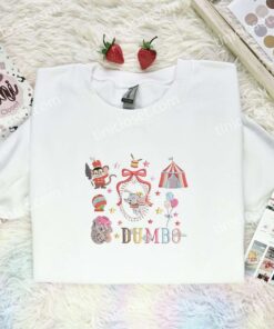 Dumbo Theme Embroidered Shirt, Disney Characters Embroidered Hoodie, Cartoon Embroidered T Shirt (1)
