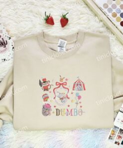 Dumbo Theme Embroidered Shirt, Disney Characters Embroidered Hoodie, Cartoon Embroidered T Shirt (3)