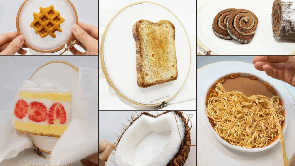 The Art of Embroidery: 3D Punch Needle Food That Looks Good Enough to Eat