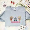Labubu Capybara Stitch Pooh Embroidered Shirt, Cartoon Embroidered Hoodie, Best Birthday Gift Idea