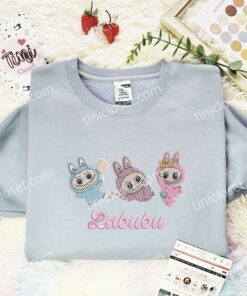 Labubu Fluffy Monsters Embroidered Shirt, Cartoon Embroidered Hoodie, Best Birthday Gift Idea (2)