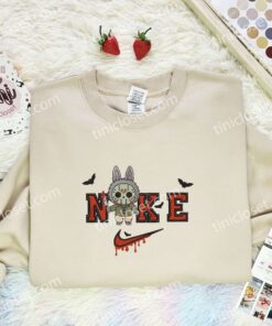 Labubu Jason Voorhees Embroidered Shirt, Halloween Embroidered Hoodie, Holiday Embroidered T Shirt (3)
