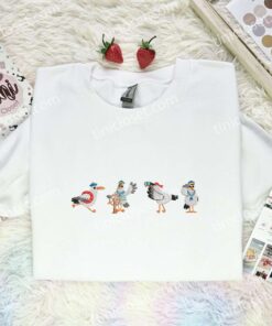 Lustige Mowe Seagull Embroidered Shirt, Animal Embroidered Hoodie, Cartoon Embroidered T Shirt (1)
