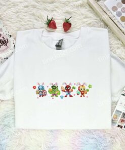 Marvel Superheroes Easter Embroidered Shirt, Movie Embroidered Hoodie, Easter Holiday Embroidered T-Shirt