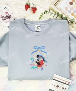 Max Dog Bow Frame Embroidered Shirt, Disney Characters Embroidered Hoodie, Cartoon Embroidered T Shirt (2)
