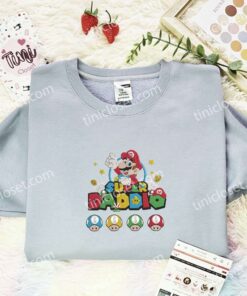 Mario Super Daddio Embroidered Shirt, Video Game Characters Embroidered Hoodie, Best Father's Day Gift (3)