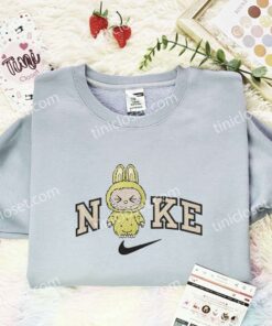 Yellow Labubu Fluffy Monster Embroidered Shirt, Art Toy Embroidered Hoodie, Best Gift Idea (2)