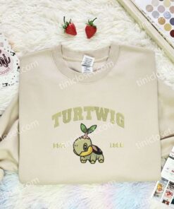 Turtwig Est 1996 Embroidered Shirt, Pokemon Embroidered Hoodie, Anime Embroidered Sweatshirt