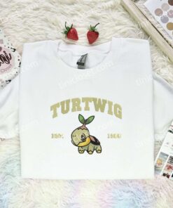 Turtwig Est 1996 Embroidered Shirt, Pokemon Embroidered Hoodie, Anime Embroidered Sweatshirt (2)